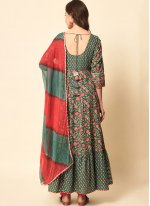 Alluring Print Green Anarkali Salwar Suit 
