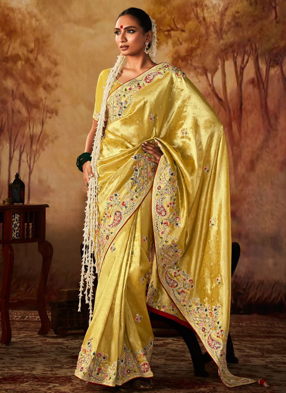 Yellow Kanjivaram Saree | 3d-mon.com