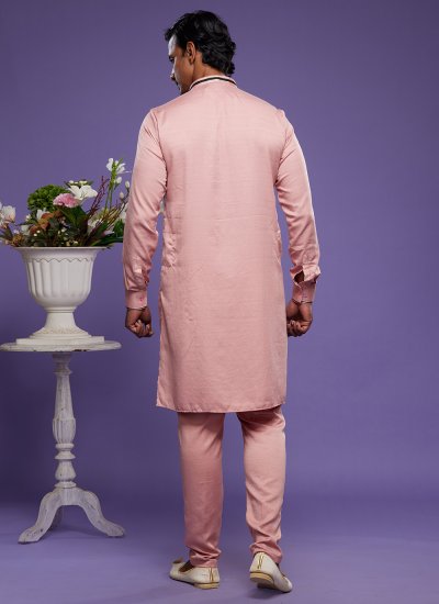 Art Banarasi Silk Kurta Pyjama in Pink
