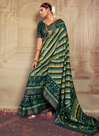 Attractive Green Party Classic Saree