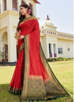 Awesome Designer Red Georgette Saree