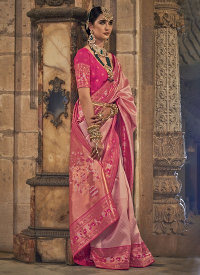 Banarasi Silk Pink Trendy Saree
