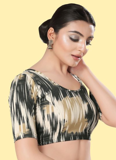 Blouse Print Georgette in Gold