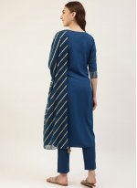 Blue Crepe Silk Trendy Salwar Suit