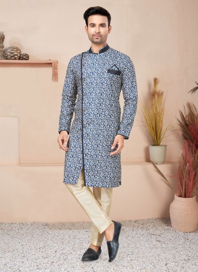 Blue Fancy Fabric Indo Western