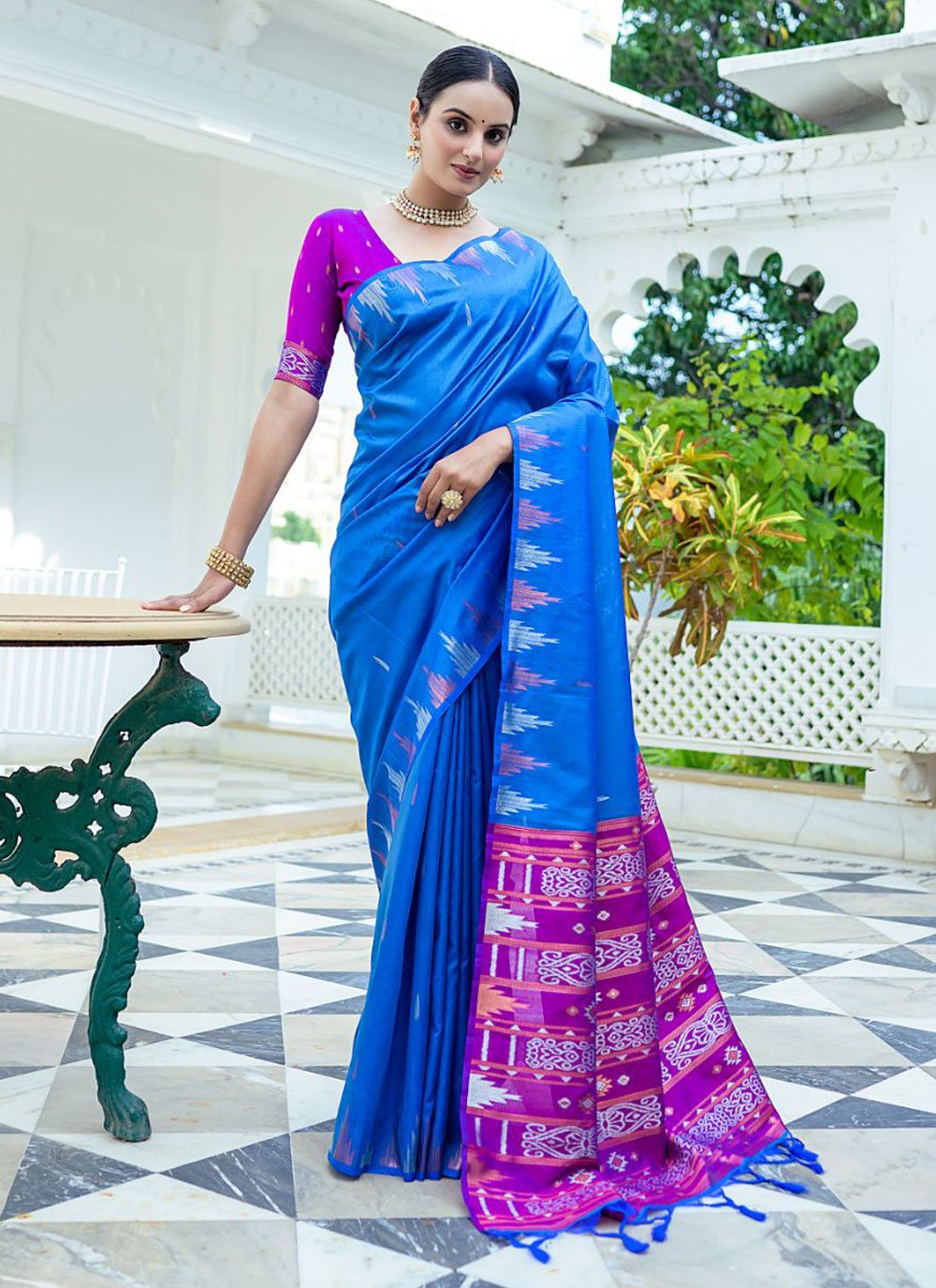 Buy Look Lytics Woven Kanjivaram Pure Silk Blue Sarees Online @ Best Price  In India | Flipkart.com