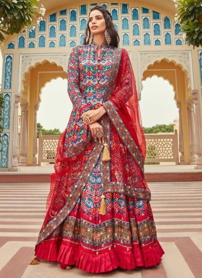Brilliant Multi Colour Bandhej Jacquard Readymade Gown