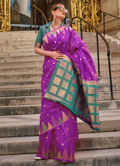 Capricious Purple Designer Saree