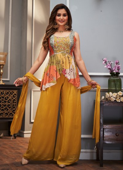 Catchy Georgette Embroidered Readymade Salwar Kameez