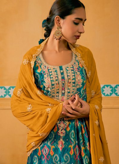 Catchy Multi Colour Embroidered Pakistani Salwar Suit