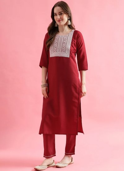 Celestial Red Readymade Salwar Suit