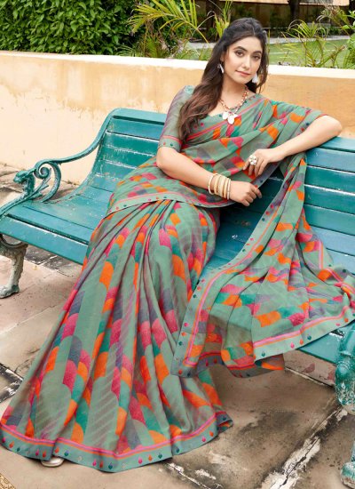 Chiffon Classic Saree in Multi Colour