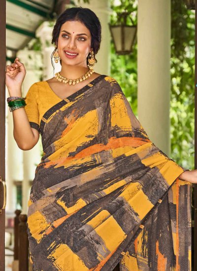 Classy Printed Multi Colour Contemporary Saree