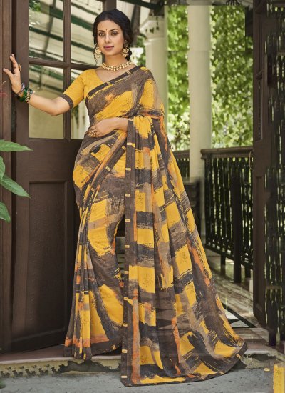 Classy Printed Multi Colour Contemporary Saree