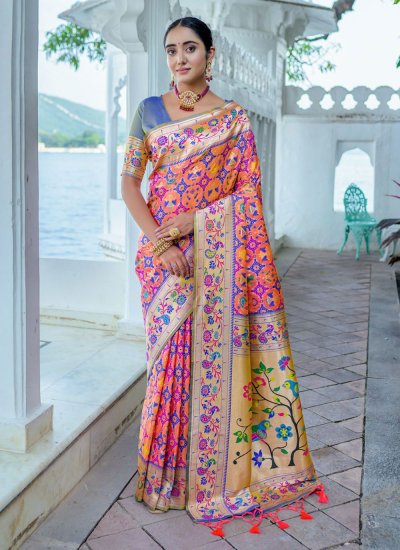 Compelling Woven Silk Contemporary Saree