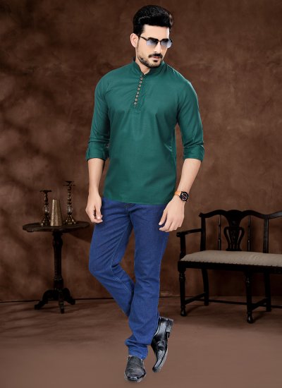 Cotton Green Short Kurta