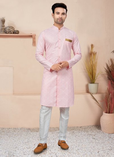 Cotton Indo Western in Pink