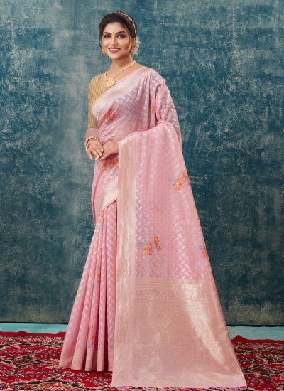 Cotton Pink Fancy Classic Designer Saree