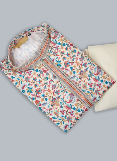 Cotton Sequins Multi Colour Kurta Pyjama