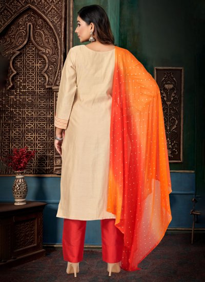 Cream Color Designer Salwar Suit