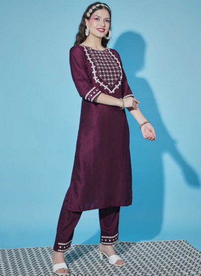 Distinctive Embroidered Party Pant Style Suit