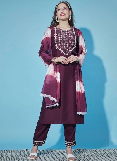 Distinctive Embroidered Party Pant Style Suit