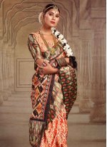 Elegant Tussar Silk Print Classic Saree