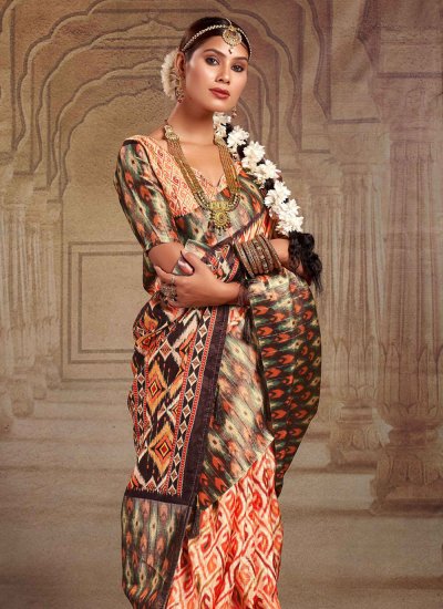Elegant Tussar Silk Print Classic Saree