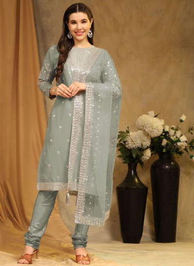 Enchanting Grey Trendy Salwar Suit