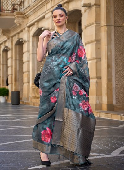 Enthralling Brasso Party Contemporary Style Saree