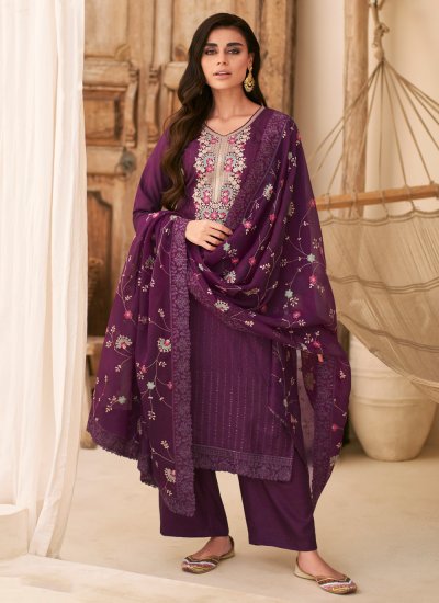 Enthralling Silk Wedding Palazzo Salwar Suit