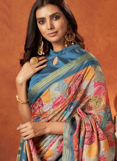 Exceeding Crepe Silk Multi Colour Woven Classic Saree