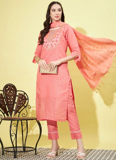 Fab Pink Embroidered Trendy Salwar Suit