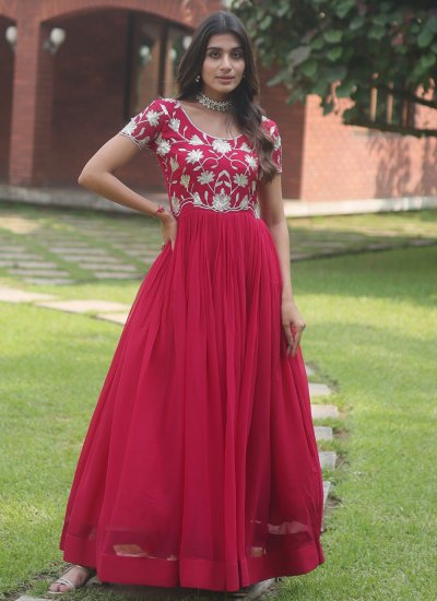 Designer Rani Pink Long Gown – Indian Rani