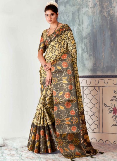 Flawless Tussar Silk Multi Colour Trendy Saree