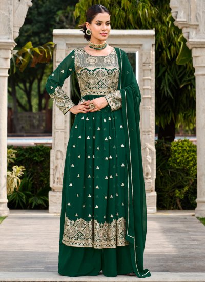 Genius Green Wedding Palazzo Salwar Suit