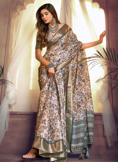 Giccha Silk Contemporary Saree in Multi Colour