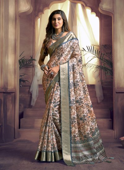 Giccha Silk Contemporary Saree in Multi Colour