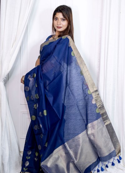 Gleaming Cotton Silk Woven Trendy Saree