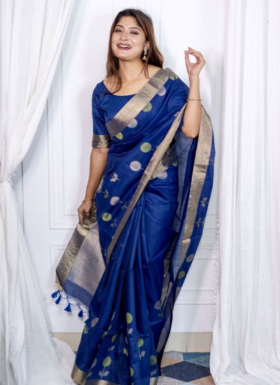 Gleaming Cotton Silk Woven Trendy Saree