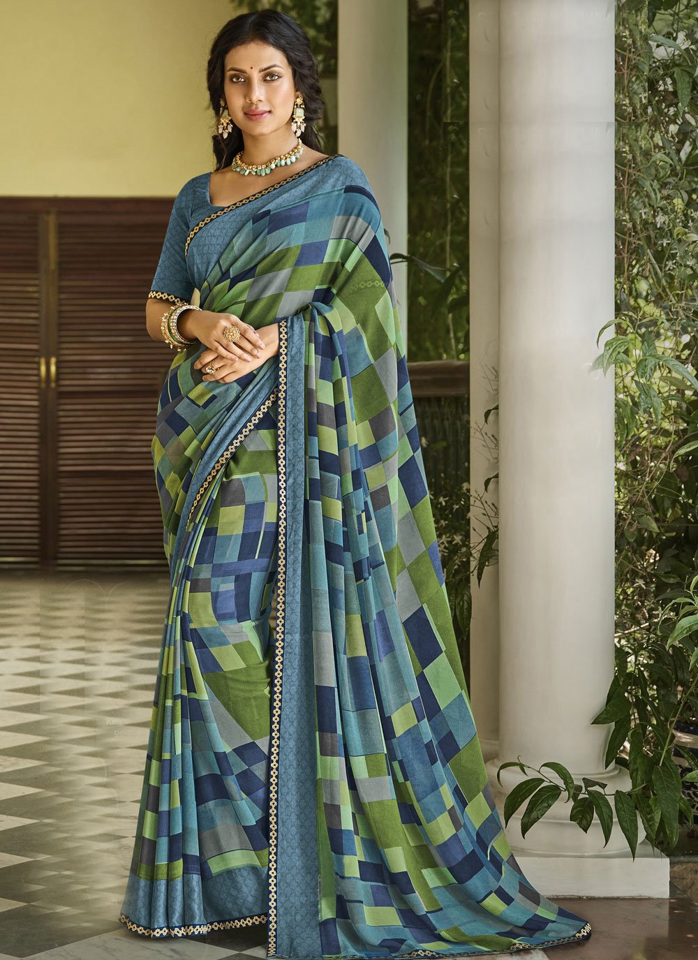 Buy Multicolour Georgette Saree online-Karagiri