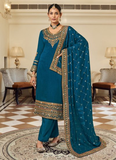 Glorious Vichitra Silk Wedding Pakistani Salwar Suit