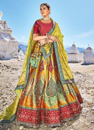 Green Banarasi Silk Designer Lehenga Choli