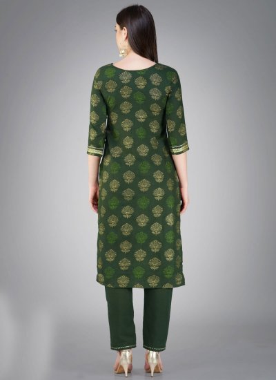Green Casual Cotton Trendy Salwar Suit