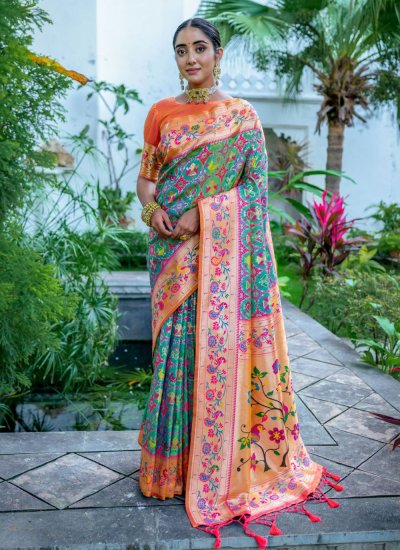 Green Ceremonial Silk Traditional Saree