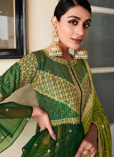 Green Party Silk Designer Saree