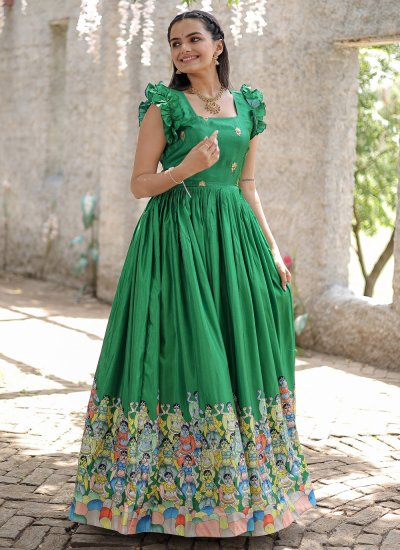 Green Party Trendy Gown