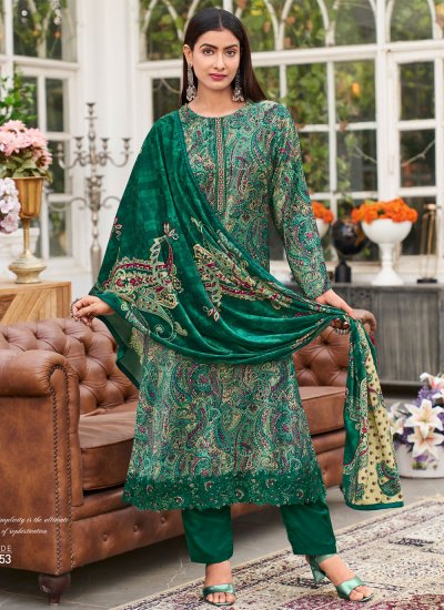 Green Thread Work Ceremonial Pakistani Salwar Suit