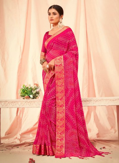 Immaculate Pink Georgette Casual Saree