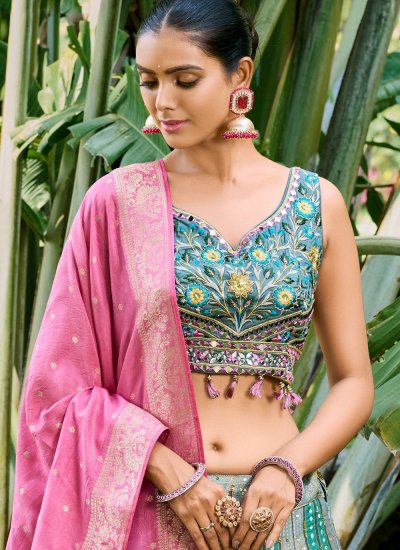 Intrinsic Embroidered Multi Colour Silk Readymade Lehenga Choli